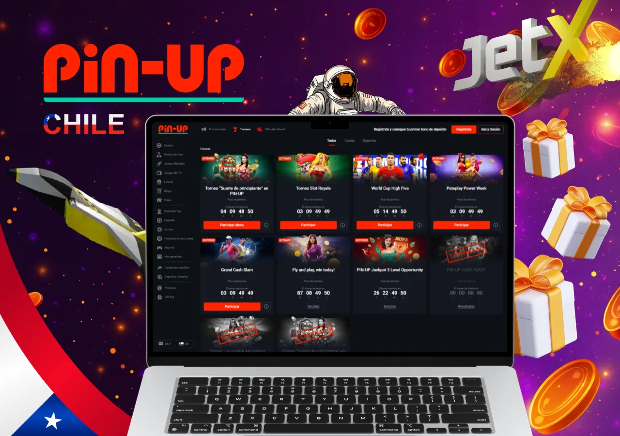 Interfaz en computadora con logotipo JetX y astronauta en ambiente espacial animado